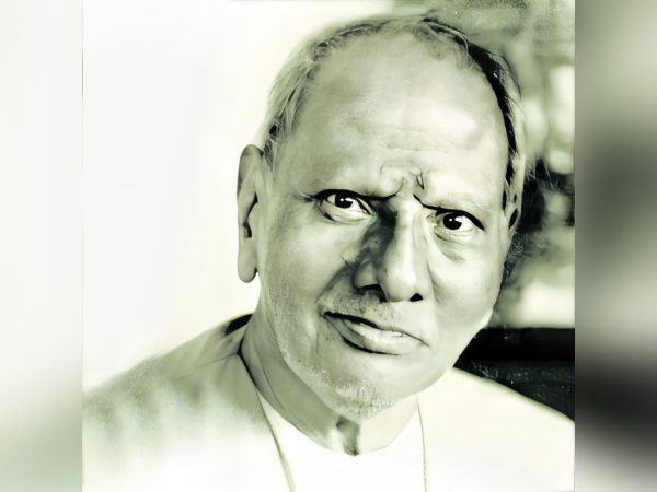 Portrait of an elderly man with a serene expression.