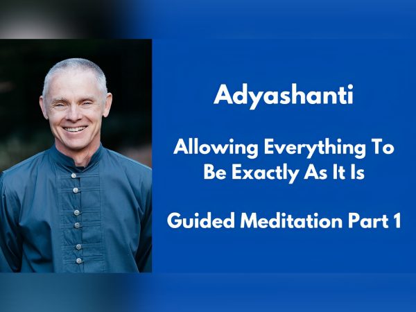 Adyashanti promoting a guided meditation podcast on acceptance.