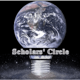 A light bulb with Earth inside and text 'Scholars' Circle'.